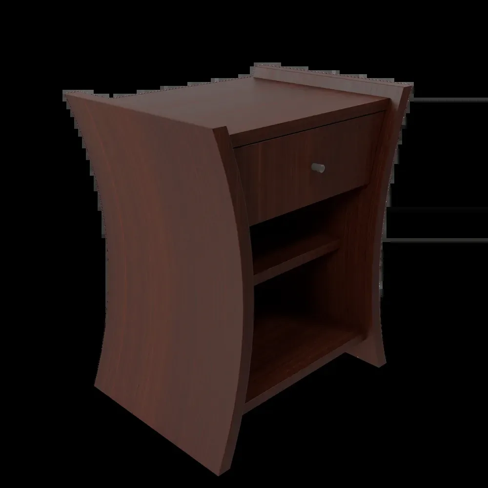 Bedside Table African Cherry imagem 2
